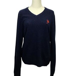 🐑✨ Navy Lambswool Sweater by U.S. Polo Assn - Size M ✨🐑